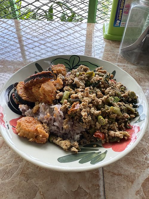 Rice with 2 choices  at Metta Kitchen Vegetarian Food in Chang Wat Kanchanaburi