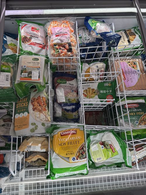 Frazer with vege meats. A lot are Vegan   at Tong Li Supermarket Blacktown in Blacktown