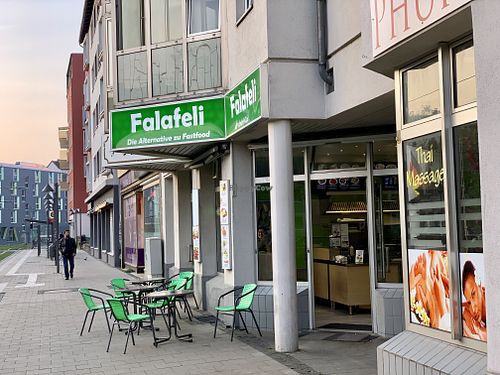 outside at Falafeli in Braunschweig