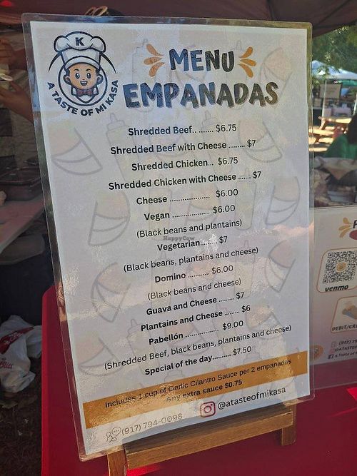 Menu with clearly labeled vegan and vegetarian options at A Taste of Mi Kasa in Chico