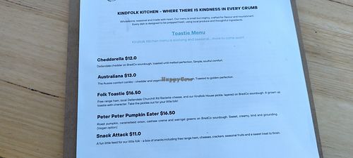 Limited menu. at Kindfolk Coffee in Denmark