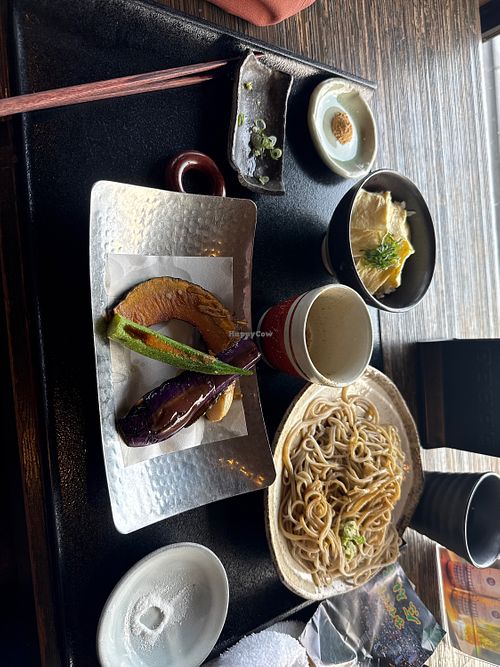 Pictures of my meal and view from where ai sat!  at Arashiyama Yoshimura in Kyoto