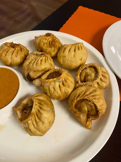Veg momo fried at KS Kitchen in Manchester