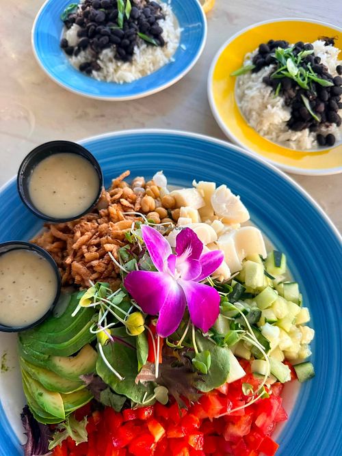 Sides of rice & beans - vegan at Guanabanas in Jupiter