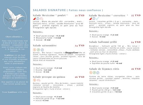 Salad menu at BOLO Bowls & More in Gouvernorat De L'ariana