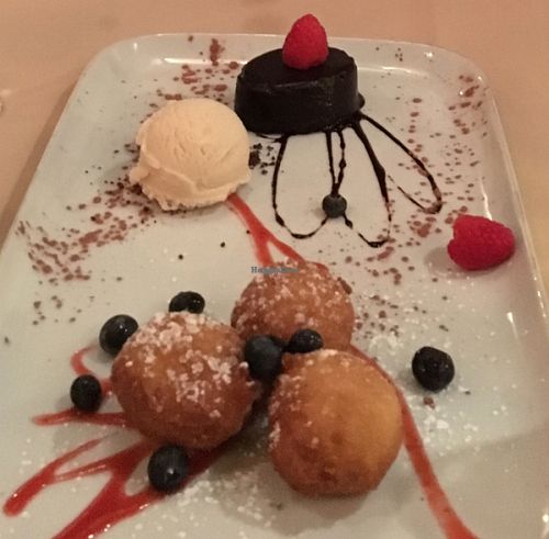 Peanut butter chocolate cake and beignets at Cedar Restaurant in Washington