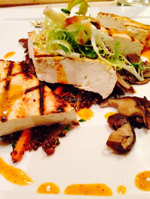 Grilled tofu marinated in citrus mustard at Cedar Restaurant in Washington