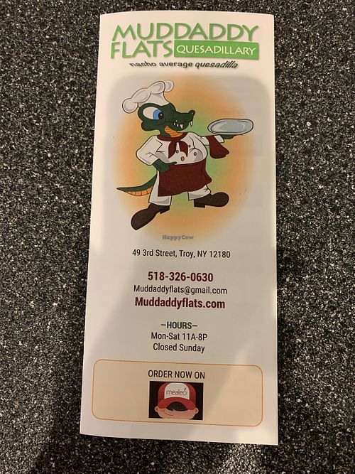 Menu  at MudDaddyFlats in Troy