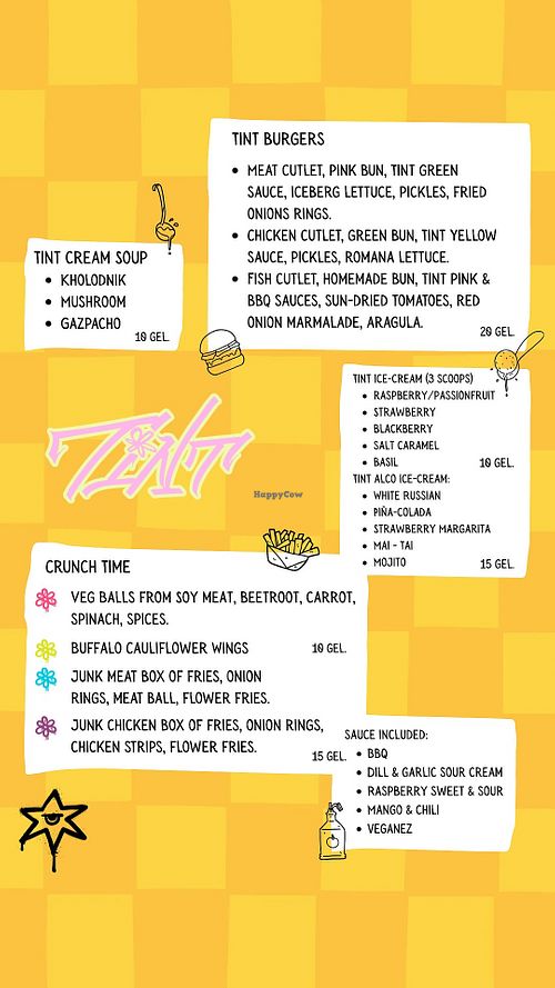 Our Menu 100% vegan   at Tint Plant Food in Batumi