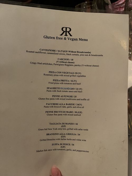 Vegan Menu  at Rafele in New York City