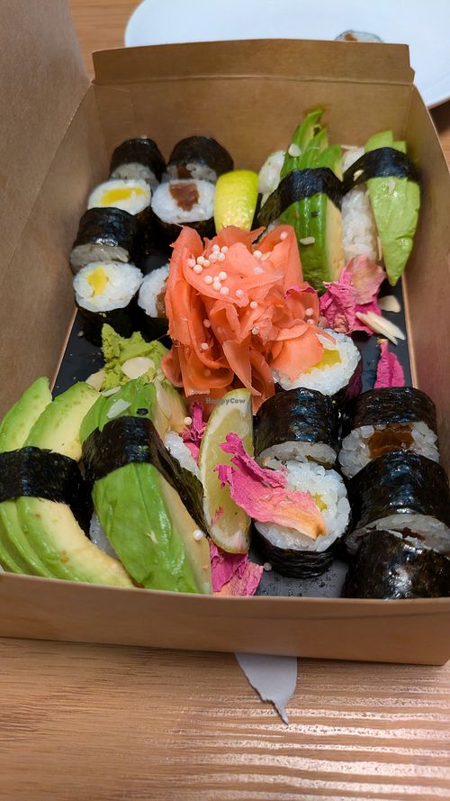 a selection of vegan maki and nigiri (takeaway) at Ale SUSHI in Województwo Lubelskie
