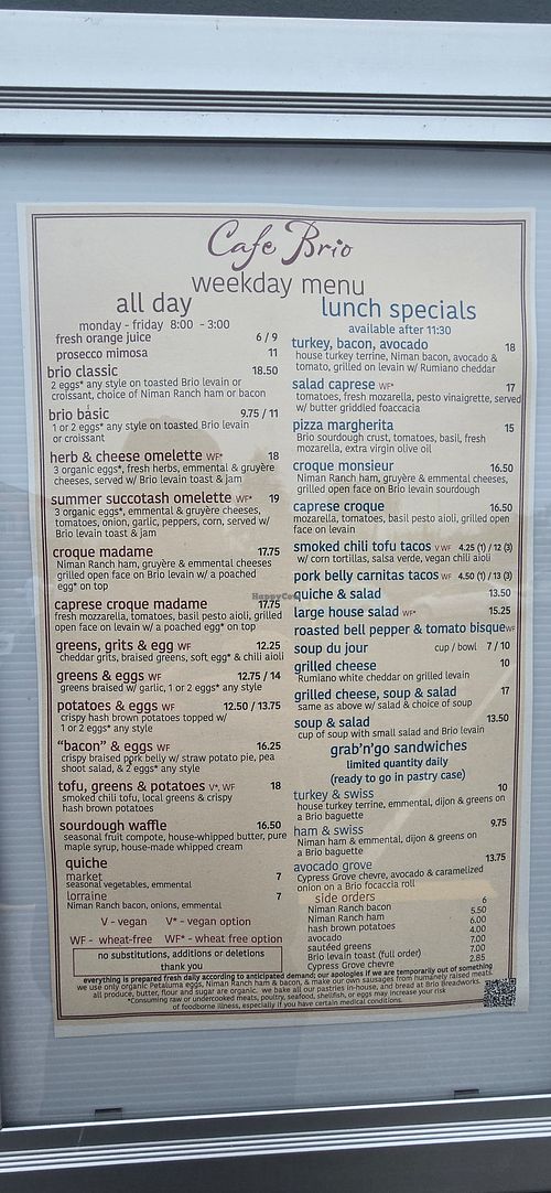  at Cafe Brio in Arcata