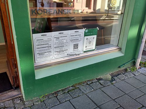 Outside with menu at Seoul Søstre in Stavanger