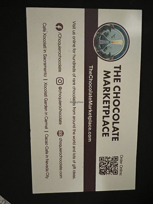 Business card  at Xocolatl Garden in Carmel-by-the-sea