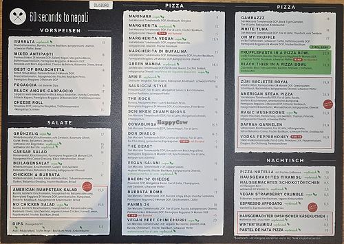 Speisekarte at 60 Seconds to Napoli in Nordrhein-westfalen
