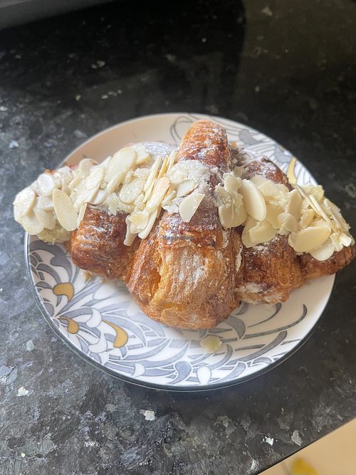 Vegan almond croissant (bought yesterday and heated at home this morning)  at Yellow Ladder Coffee  in East London