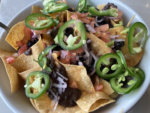 Vegan nachos - 8/10, good and I would order again, but not the best I’ve had.  at Pushkin's Bakery & Cafe Arden Arcade in Sacramento