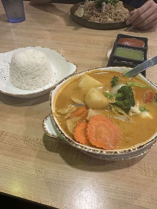 Yellow curry   at Spicy Sugar Thai Long Beach in Long Beach