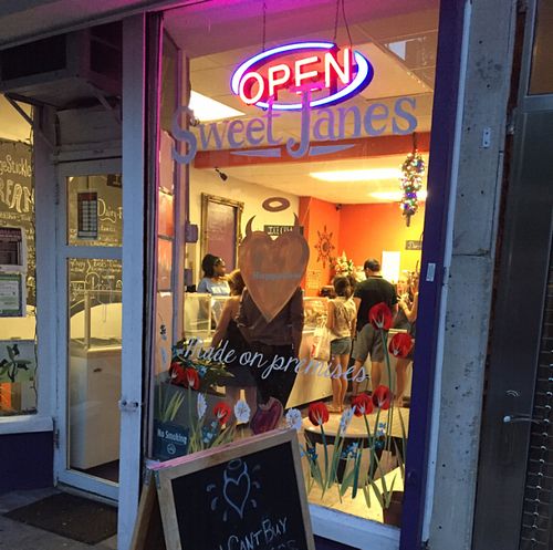 Outside at Sweet Jane's Frozen Desserts in Astoria