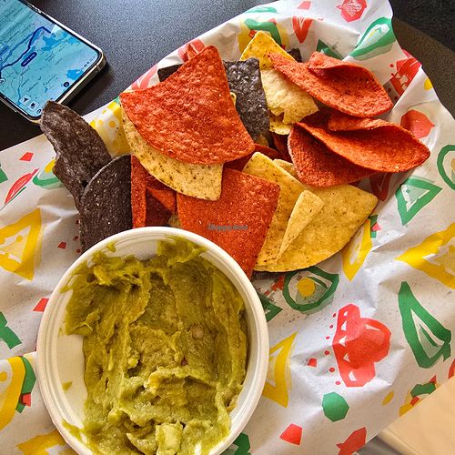 Their guacamole is plant based. at Main Street Taco Express in Hale