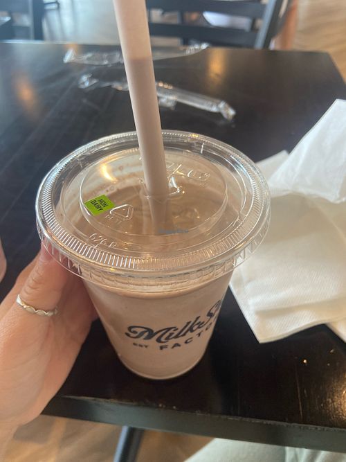 Jon dairy milkshake, with soy based ice cream and oat milk  at The Milkshake Factory in Moon Township