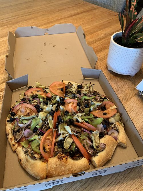 Veggie Pizza no cheesee  at Shakers Pizza in Fremont