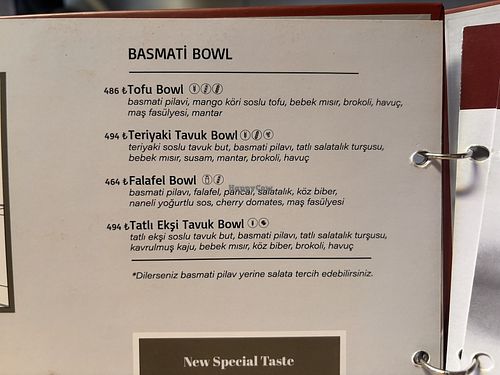 Menu  at Cremma Suadiye in Istanbul