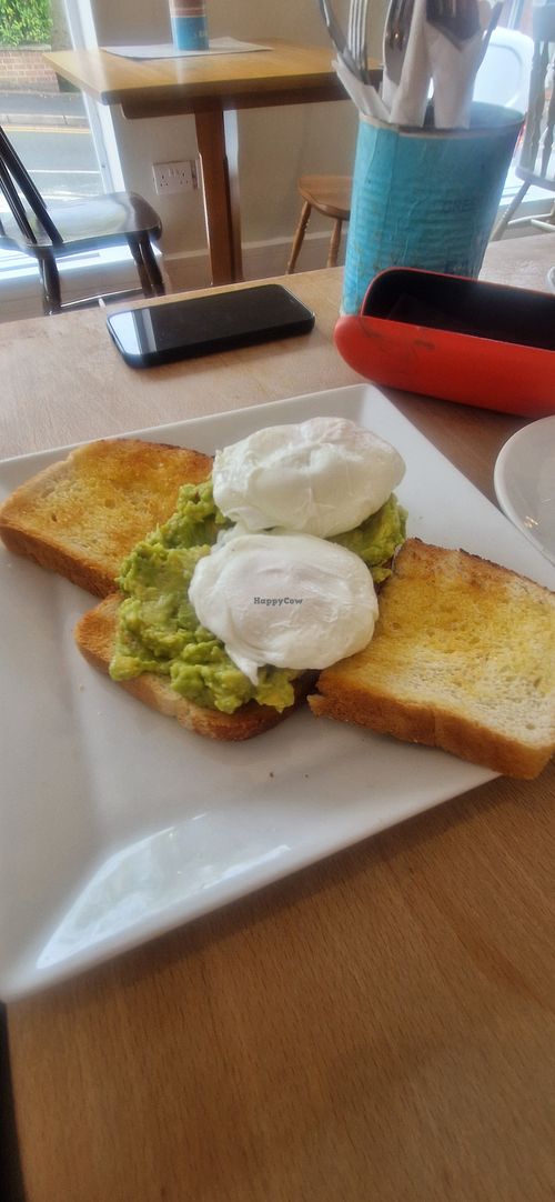 My friend had avo eggs and said was nice at Partridges Kitchen in England
