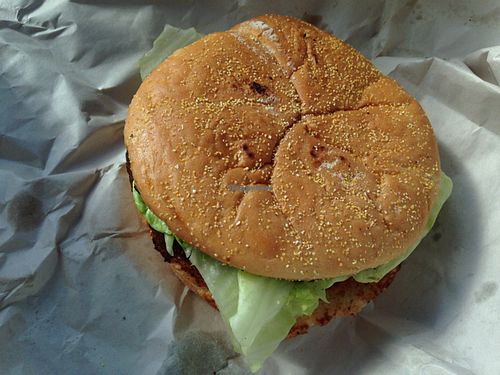 veggie burger  at The Mindful Mermaid Cafe in Key Largo