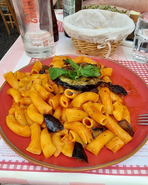 Rich tomato sauce with very well cooked pasta. at Spaghetti & Co. in Sicilia
