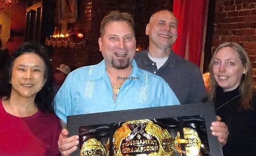 They even were awarded a wrestling belt! at Chauhan Ale and Masala House in Nashville