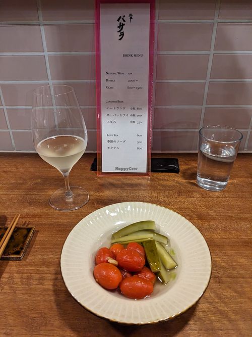 Tomato and cucumber pickled salad at New Basara Natural Wine Restaurant - ニューバサラ ナチュラルワイン食堂 in Oita