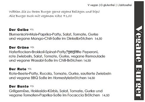 vegan burgers at Restaurant Tivoli in Suhl