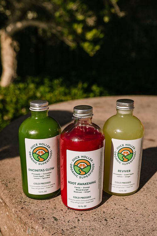 Organic Cold-Pressed Juice Selection  at Juice Holler in Encinitas
