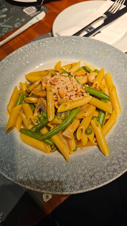 VEGAN PENNE WITH COCONUT CREAM  at Cafe la Mode Acropolis in Lefkosia