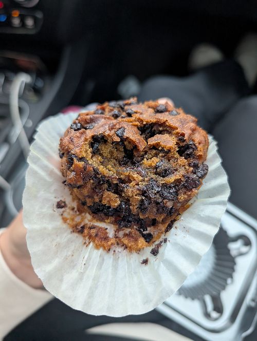 Pumpkin chocolate chip muffin at Honey Haven Baking Co. in Marquette