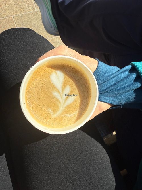 cappuccino with coconut milk at The Miners Coffee TownHall in Bratislava