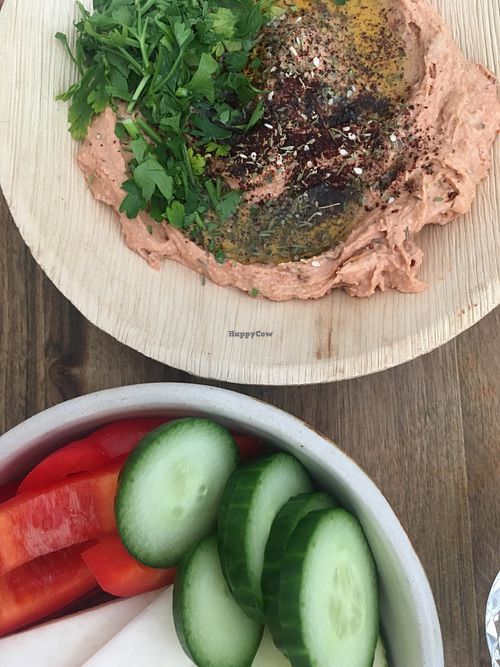 Dried tomato hummus  at Hummus Amamamusi in Krakow