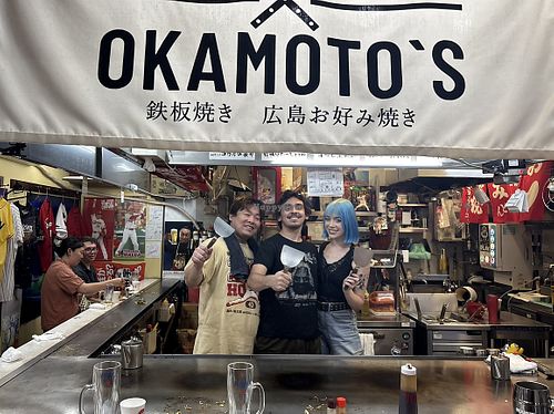 the owner is so nice!  at OKAMOTO‘S OKONOMIYAKI in Hiroshima