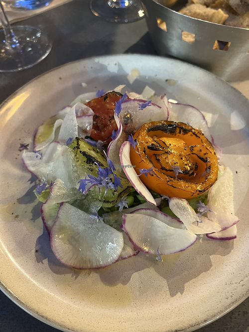Tomato radish salad with a pea sauce   at Restaurant L'Ephémère in Pays De La Loire
