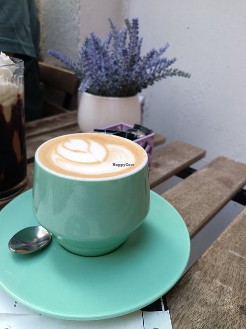 Cappuccino with oat milk at Simple Coffee and More in Budva