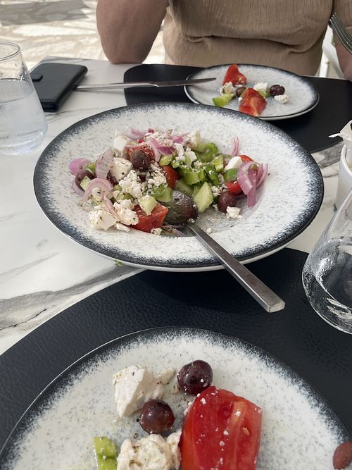 Vegan Greek salade  at Villa K Corfu in Corfu