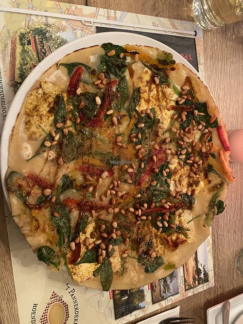 Vegetarische pannekoek! Na navraag conclusie dat deze vegan is  at 't Pannekoekhuis Hoenderloo in Gelderland