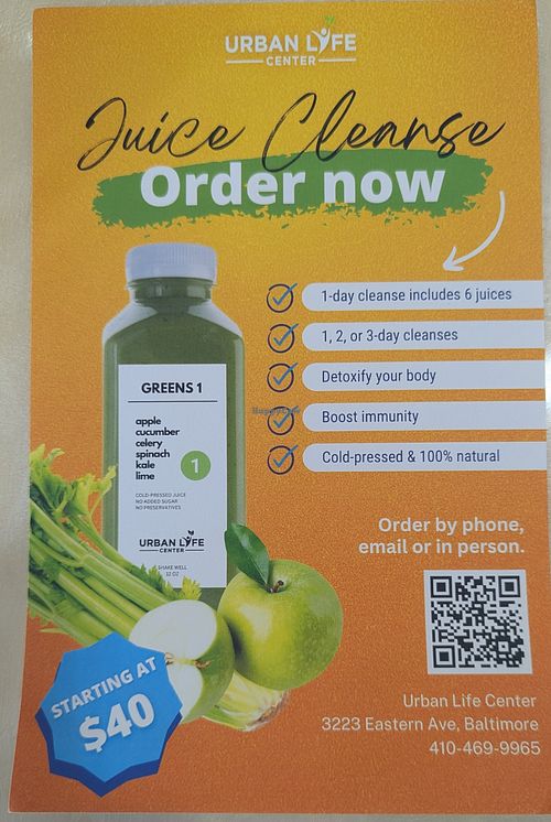  at Urban Life Center & Juice Bar in Baltimore