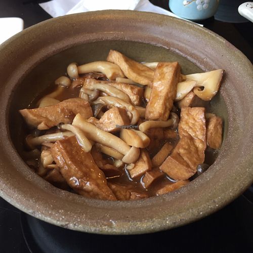 mushrooms and tofu at XiangJi Ge Vegetarian in Shanghai