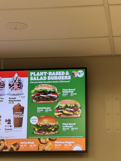 PB menu  at Burger King Queenstown in Otago Region