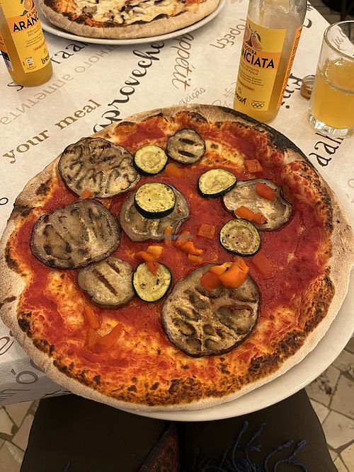 Pizza vegetariana without cheese  at Locanda Del Pentegallo in Piemonte