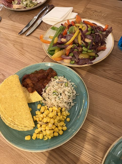 Grilled vegetables and chili sin carne  at Lalandia buffet in Billund