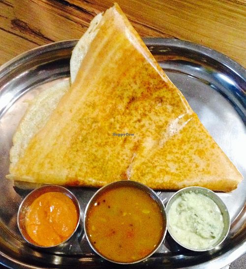 Dosa stuffed with flavoured potatoes at Relish India in Surry Hills