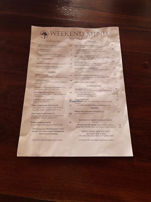 Menu   at Jarrahdale Tavern & Restaurant in Jarrahdale